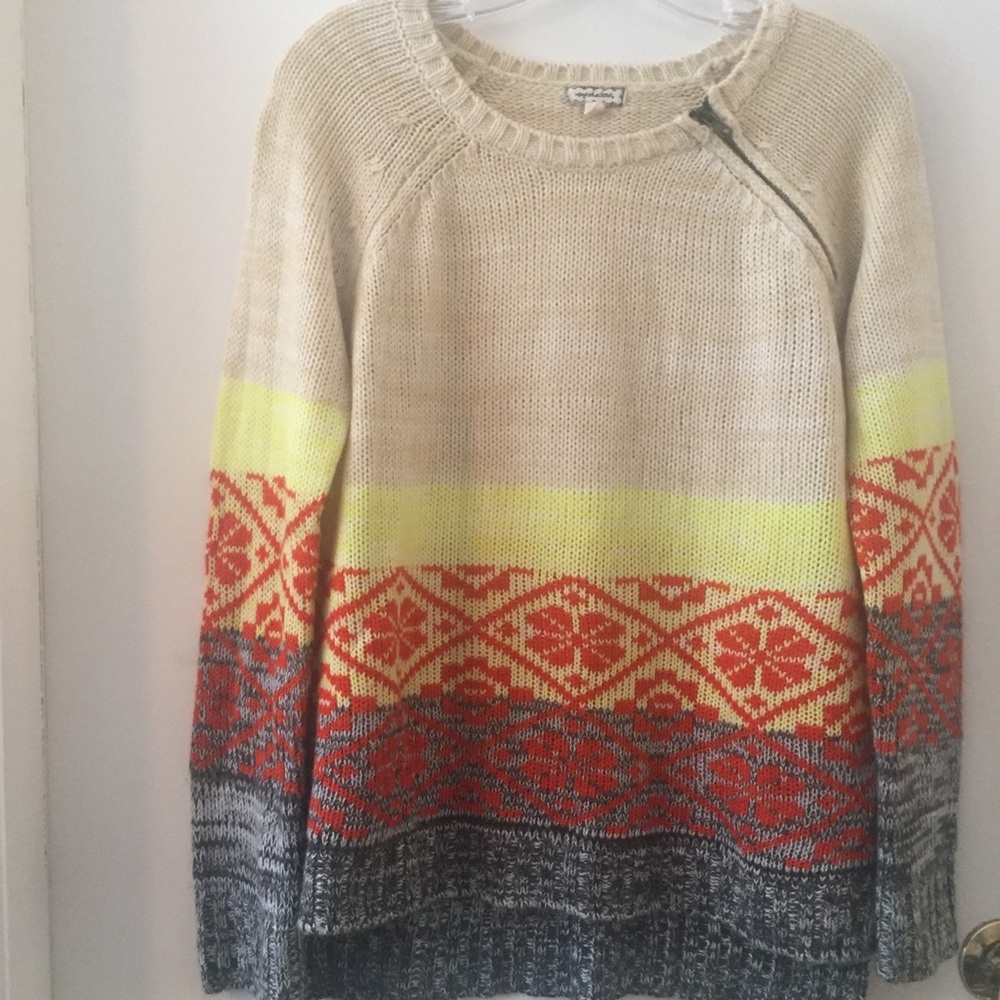 Eyeshadow Pullover Sweater High Low Scoop Neck S